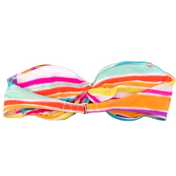 Victoria's Secret Strapless Bikini Swimsuit Top Multi-Color Twist Top Gold - Picture 2 of 8